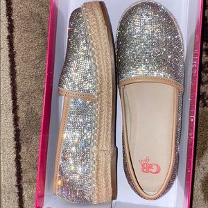 GB girls silver slip on